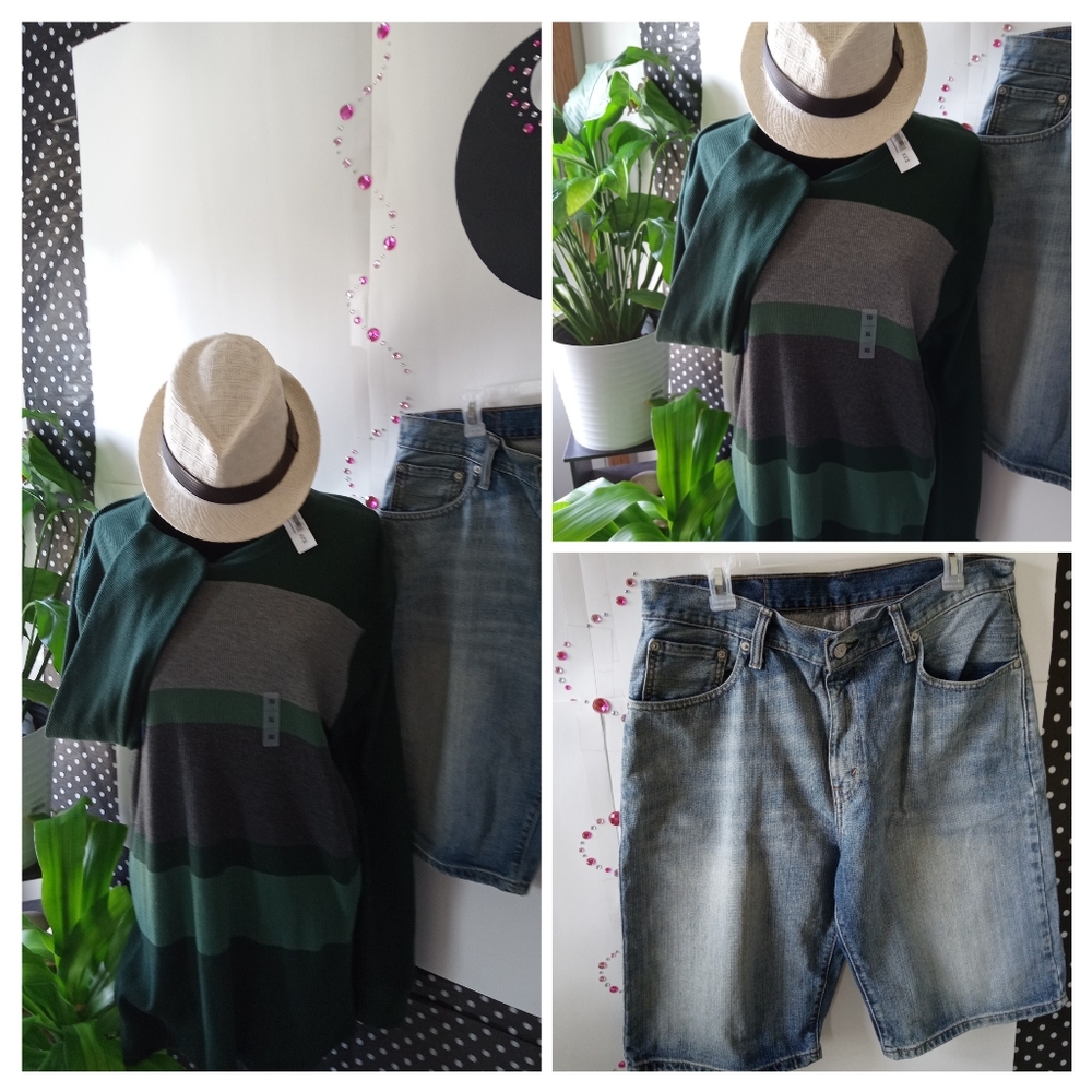 Levi's 569 Loose Straight Distressed Denim Shorts ** eco-friendly**